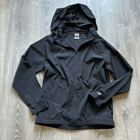 Victoria's Secret PINK Black Anorak Zipup Jacket Size Small / Medium - Picture 1 of 7